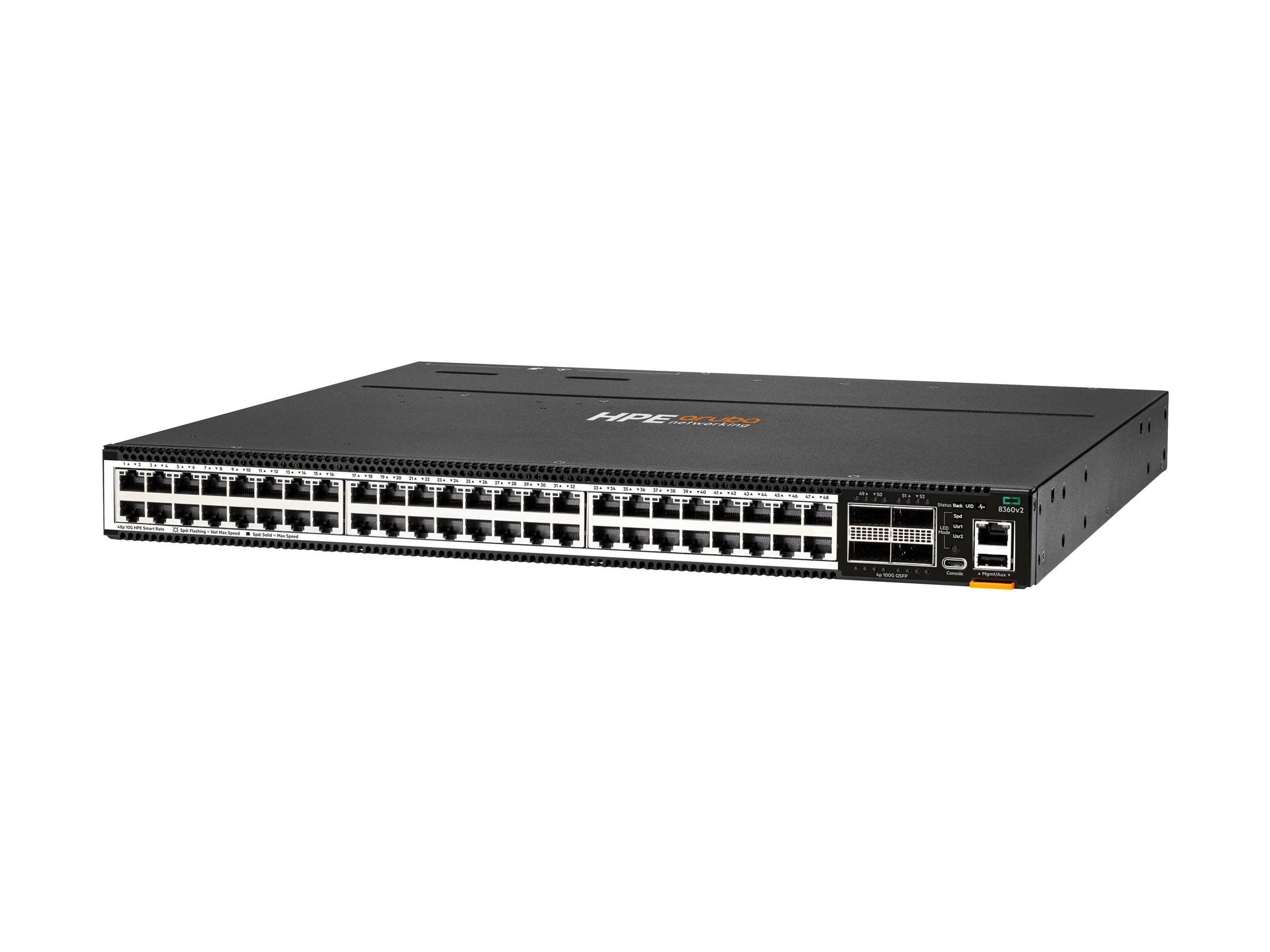 HPE Aruba 8360-48XT4C v2 48p 1G/10GBase-T 4p 100G QSFP+/28 Back-to-Front 3 Fans 2 AC Bundle EU en