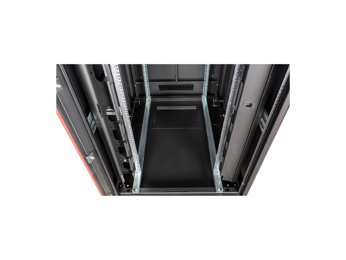 ROLINE Netzwerkschrank Pro 48,26cm 19Zoll 26 HE 800x1000 BxT Glastür schwarz - Innenansicht
