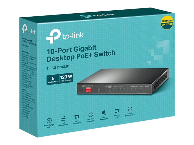 TP-LINK TL-SG1210MP PoE+ Desktop Switch Detailansicht