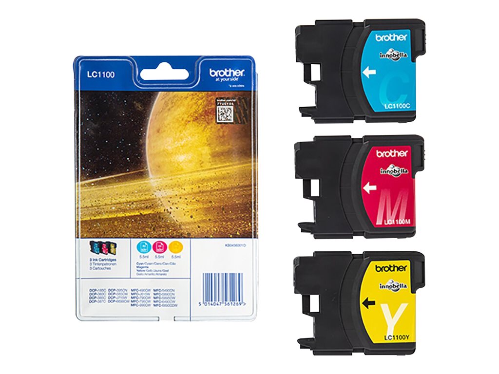 BROTHER LC1100RBWBPDR Rainbowpack Tintenpatrone Verpackung