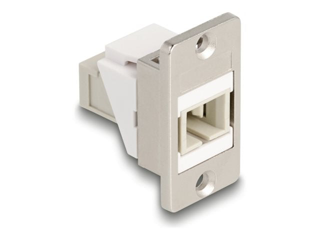 DELOCK Panel Mount Keystone Modul LWL SC Simplex Buchse zu Buchse konisch - Vorderansicht