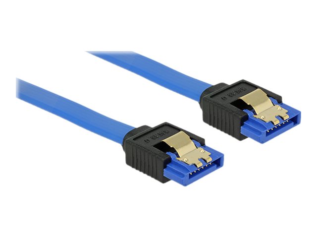 DELOCK SATA Kabel 6 Gb/s 50cm blau mit Goldclips - Vorderansicht