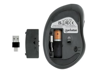 MANHATTAN Ergonomische Wireless Maus mit USB-Empfänger
