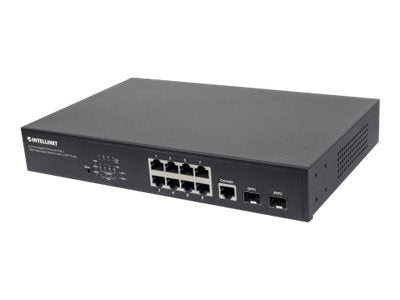 INTELLINET 8-Port Gigabit Ethernet PoE+ Switch Rückansicht