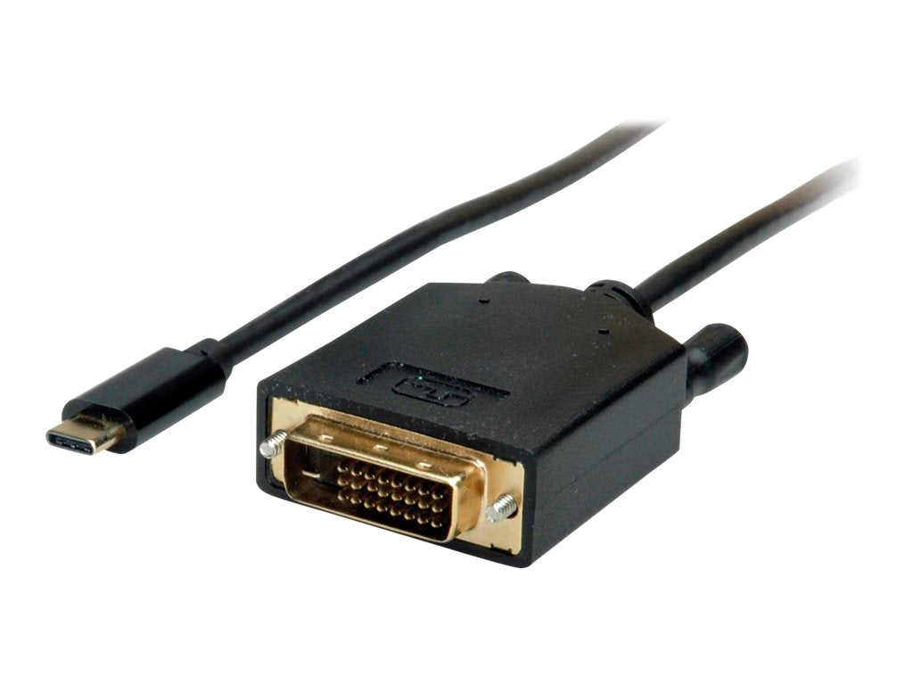 VALUE USB Typ C - DVI Adapterkabel 2m Vorderansicht