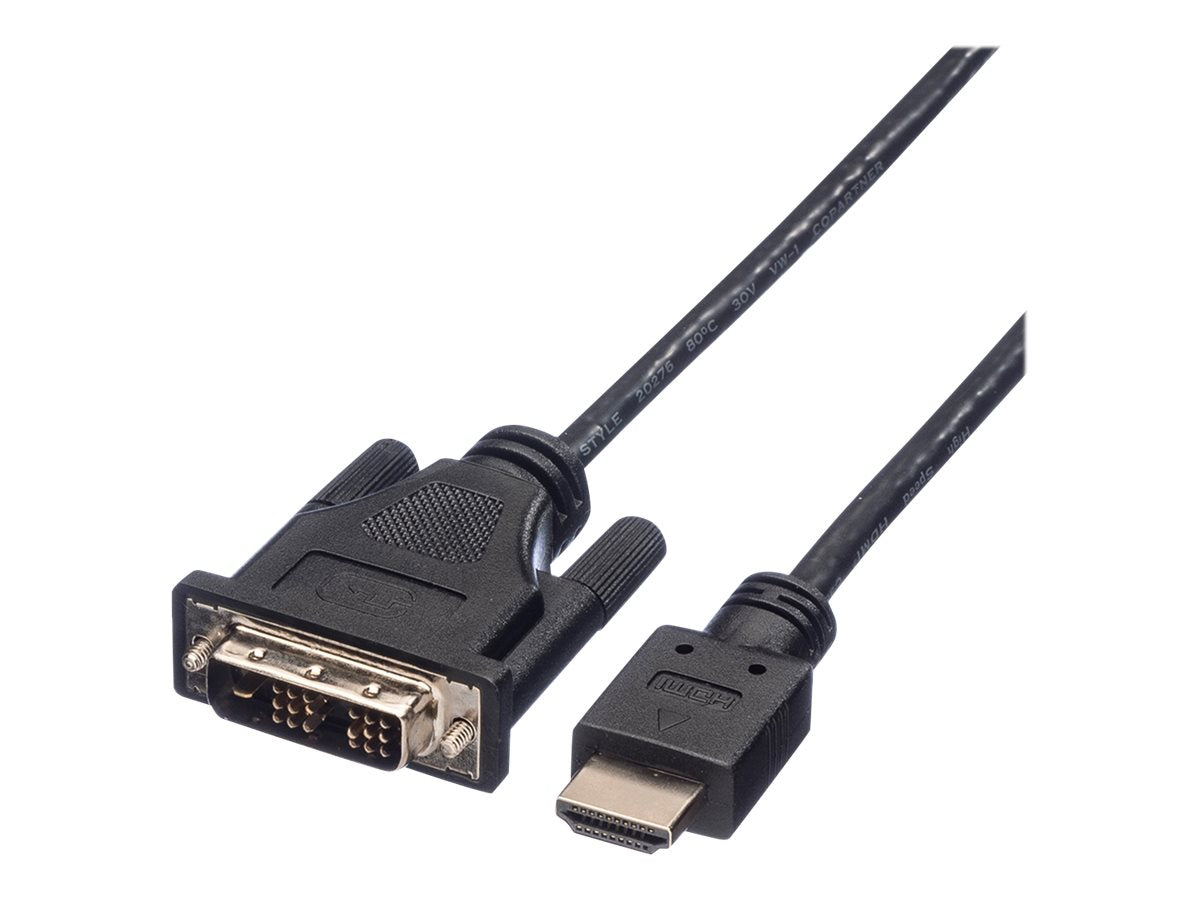 ROLINE Kabel DVI 18+1 ST - HDMI ST schwarz 5m Verpackung