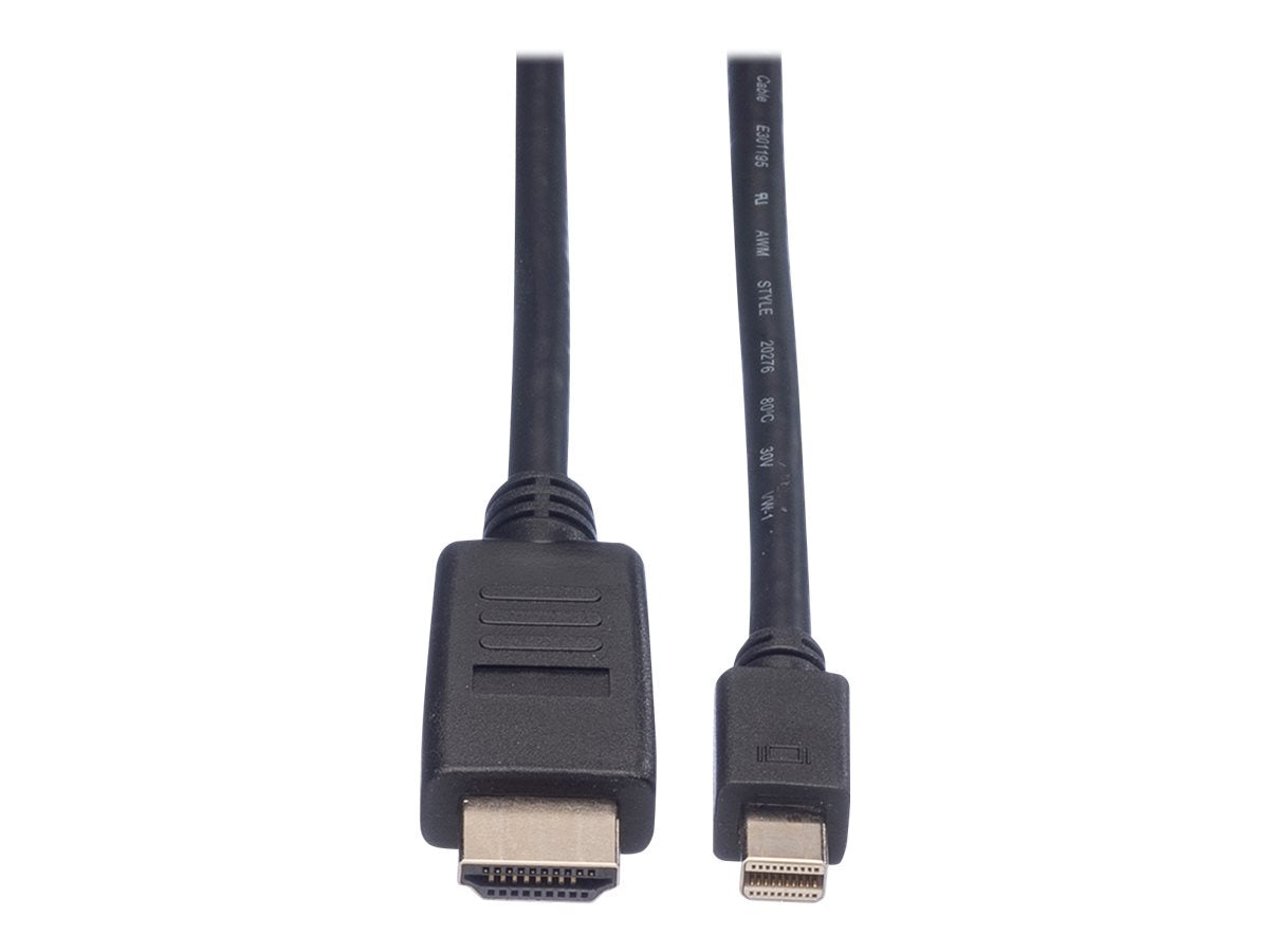 VALUE Mini DisplayPort Kabel Mini DP-HDTV ST/ST schwarz 4,5m - Vorderansicht