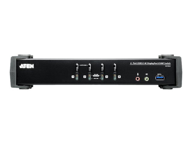 ATEN CS1924 4-Port USB 3.0 4K DisplayPort KVM Switch Vorderansicht