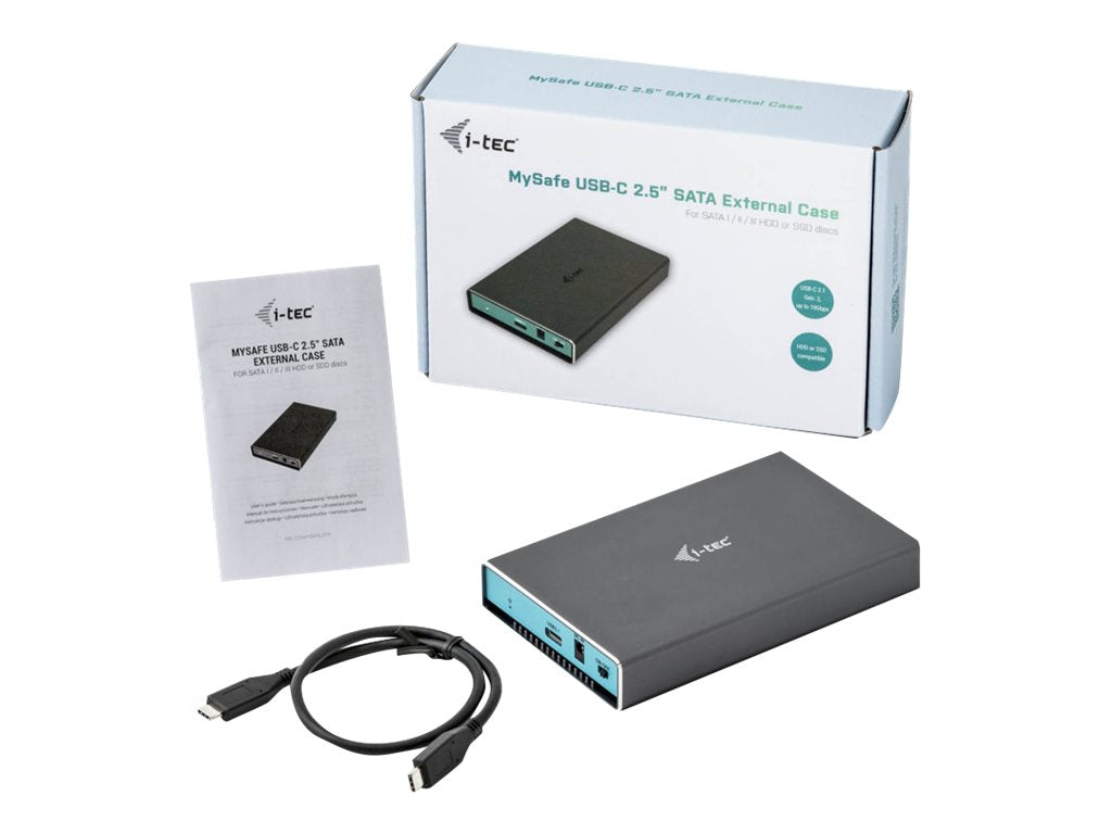 I-TEC USB-C 3.1 Gen. 2 MySafe Festplattengehäuse Vorderansicht