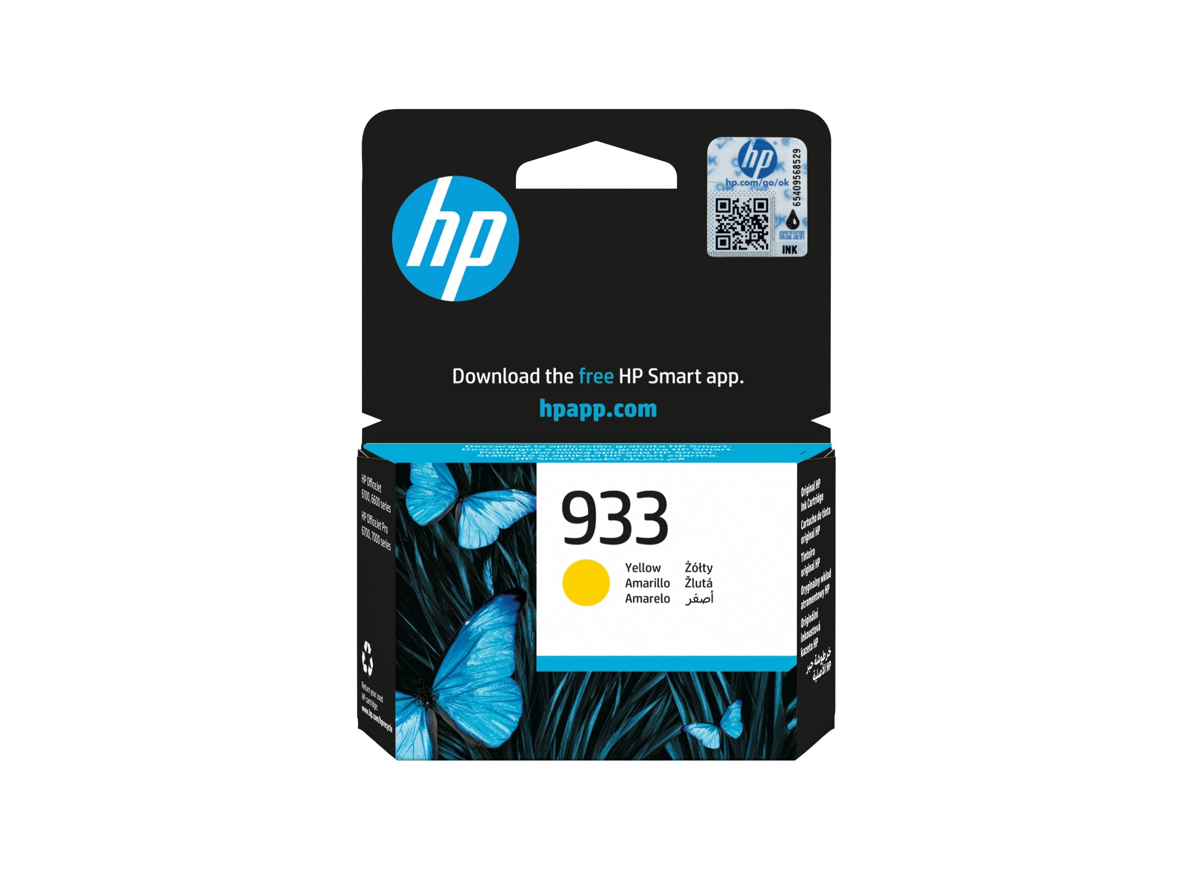 HP 933 Gelb Original Tintenpatrone Vorderansicht