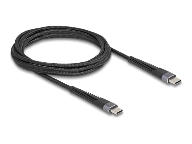 DELOCK USB 2.0 Kabel USB Type-C Stecker zu Stecker mit verlängertem Knickschutz 60 W 2m