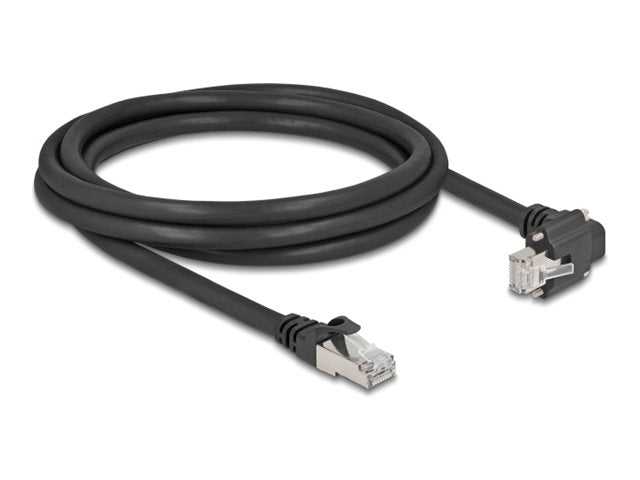 DELOCK GigE Kamera Kabel RJ45 Stecker 90 gewinkelt mit Schrauben - Vorderansicht