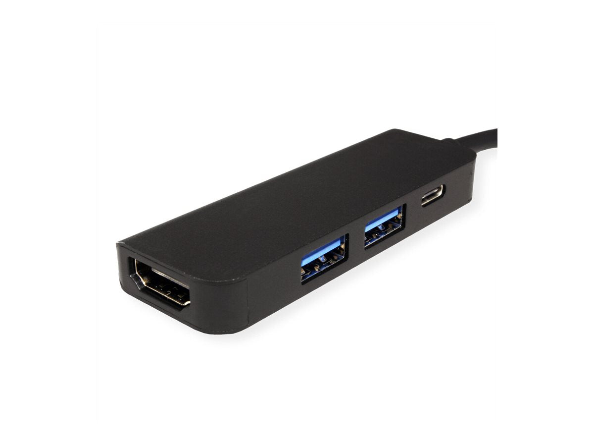 VALUE USB Typ C Dockingstation HDMI 4K Seitenansicht