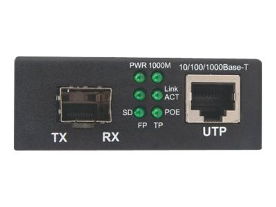INTELLINET Gigabit PoE+ Medienkonverter Rückansicht