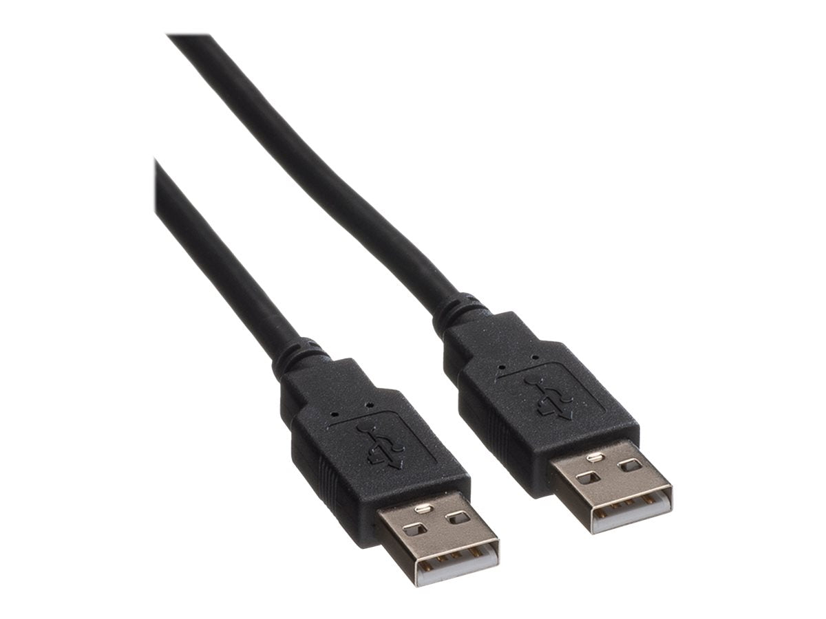 ROLINE USB 2.0 Kabel Typ A-A schwarz 0,8m - Detailansicht der Anschlüsse