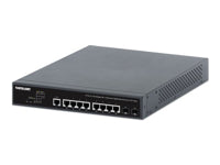 INTELLINET 10-Port L2+ Fully Managed PoE++ Switch mit 8 Gigabit-Ports und 2 SFP-Uplinks 242 W PoE-Leistungsbudget 19Z Montagewinkel