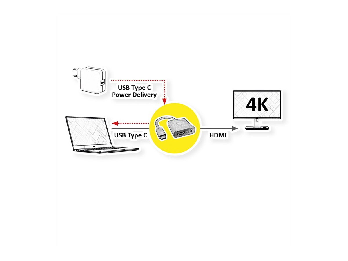 ROLINE Display Adapter USB Typ C - HDMI Verpackung