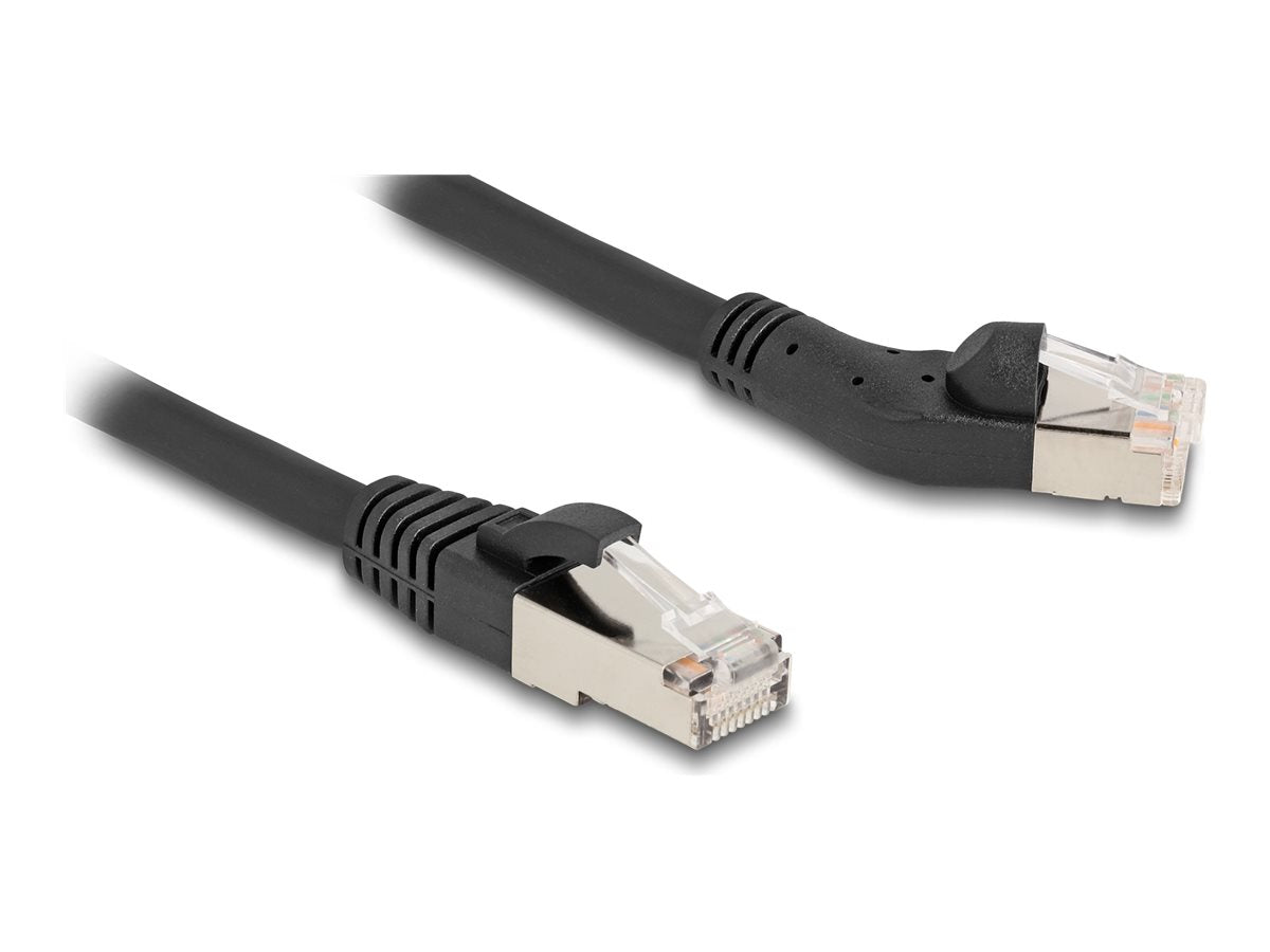 DELOCK RJ45 Netzwerkkabel Cat.6A S/FTP 3m schwarz Vorderansicht