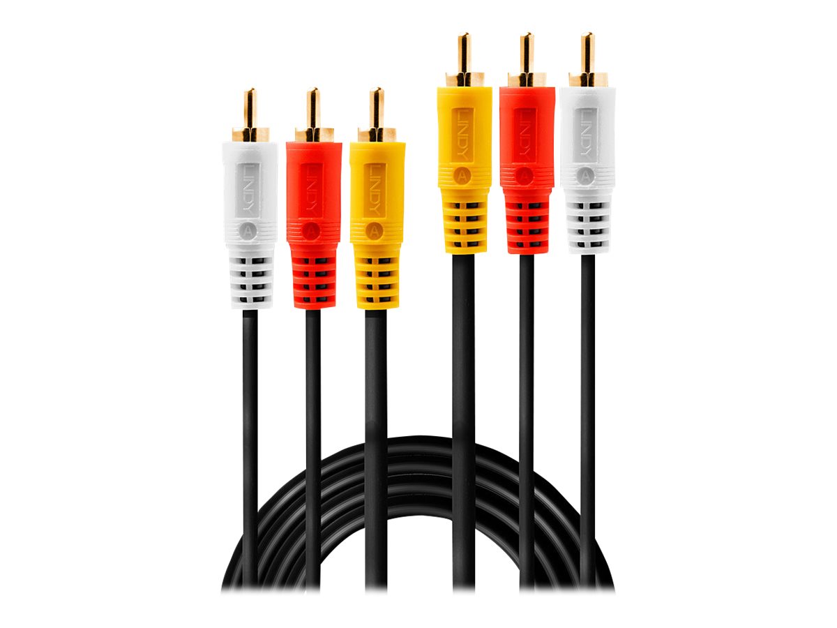 LINDY Audio-Videokabel 3xRCA/3x RCA 2m - Vorderansicht