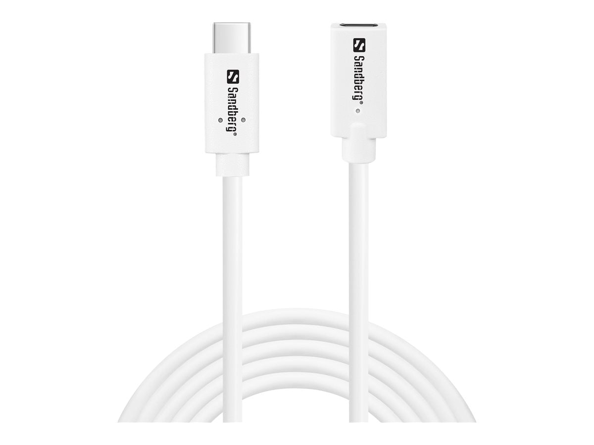 SANDBERG USB-C>C M-F USB 3.1 100W 2M Kabel - Vorderansicht