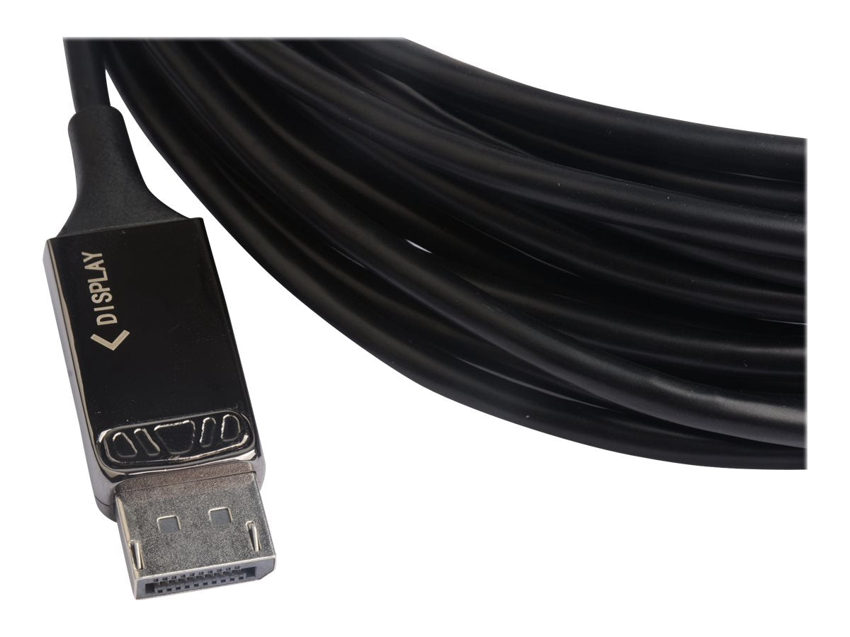 TECHLY DisplayPort AOC Anschlusskabel 8K Glasfaser DisplayPort Kabel 20m schwarz Unempfindlich gegenueber elektromagn.Stoerungen