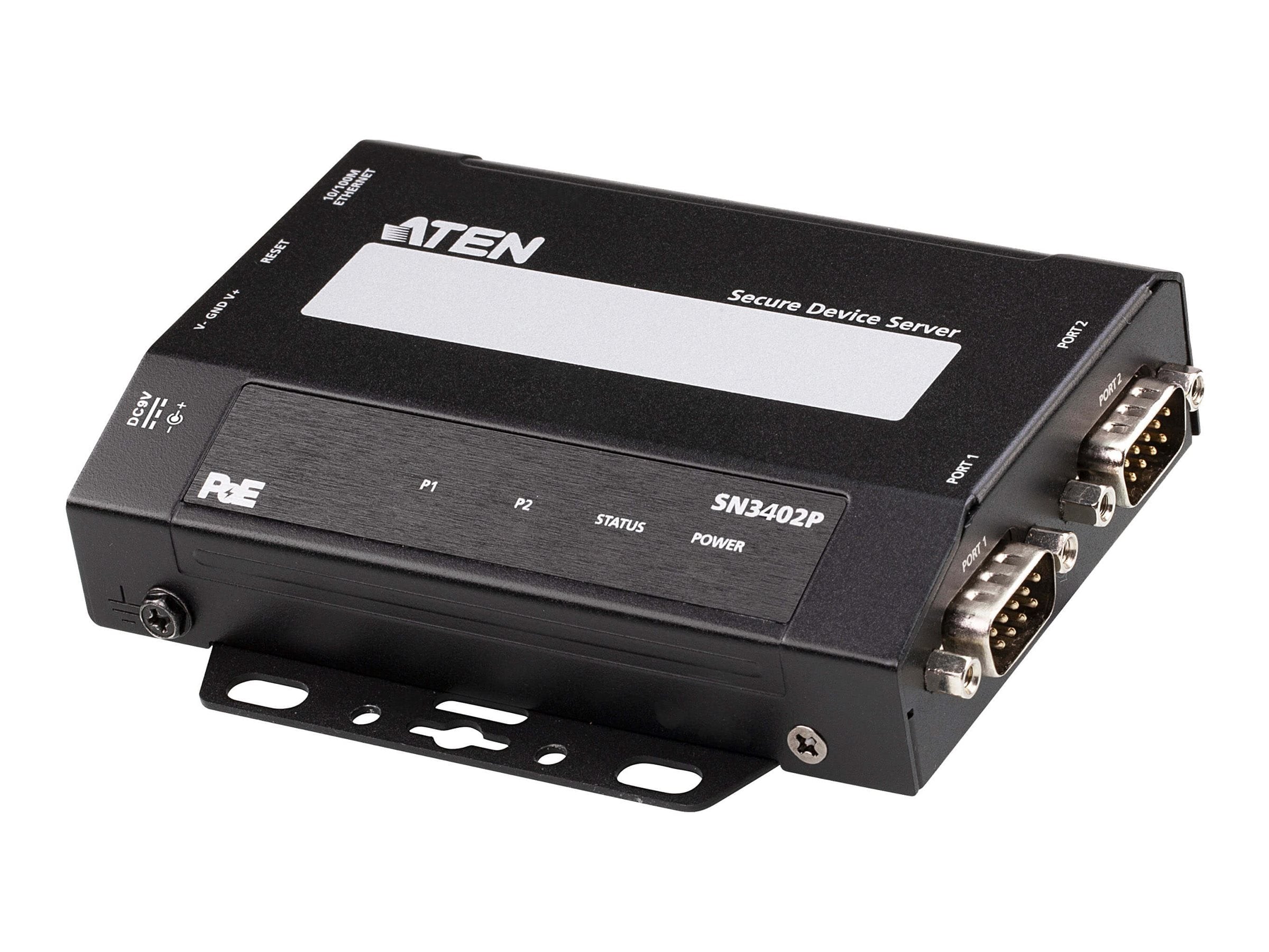 ATEN SN3402P 2-Port RS-232/422/485 Secure Device Server mit PoE