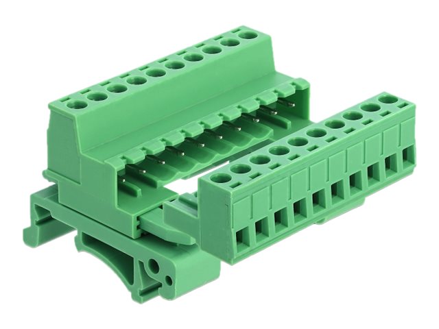 DELOCK Terminalblock Set für Hutschienen 10 Pin - Vorderansicht