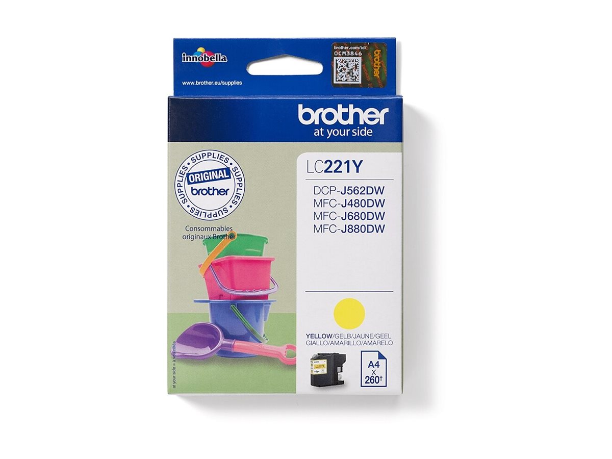BROTHER LC221Y Tintenpatrone Gelb Vorderansicht