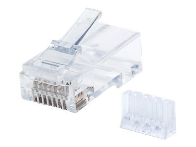 INTELLINET Cat6 RJ45 Modularstecker UTP 3-Punkt-Aderkontaktierung fuer Massivdraht 90 Stecker pro Becher