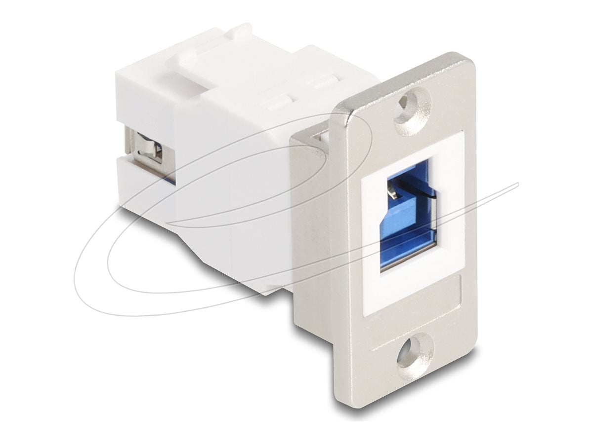 DELOCK Panel Mount USB 5 Gbps Typ-B Buchse zu USB Typ-A Buchse konisch - Vorderansicht