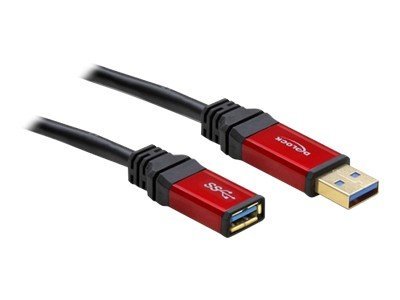 DELOCK Kabel USB 3.0 rot Verlängerung 1.0m - Vorderansicht