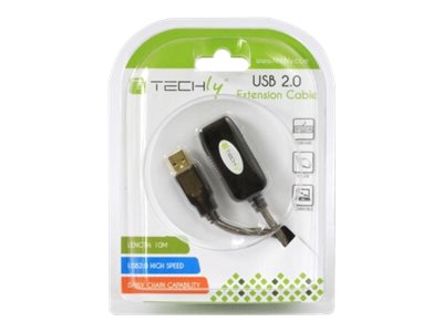 TECHLY USB2.0 Aktives Verlängerungskabel schwarz 10m - Vorderansicht