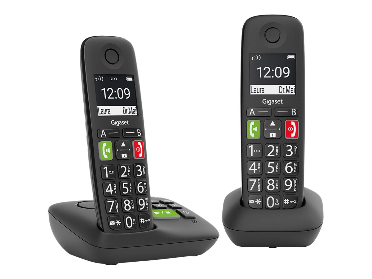 GIGASET E290A Duo schwarz schnurlos analog DECT Vorderansicht