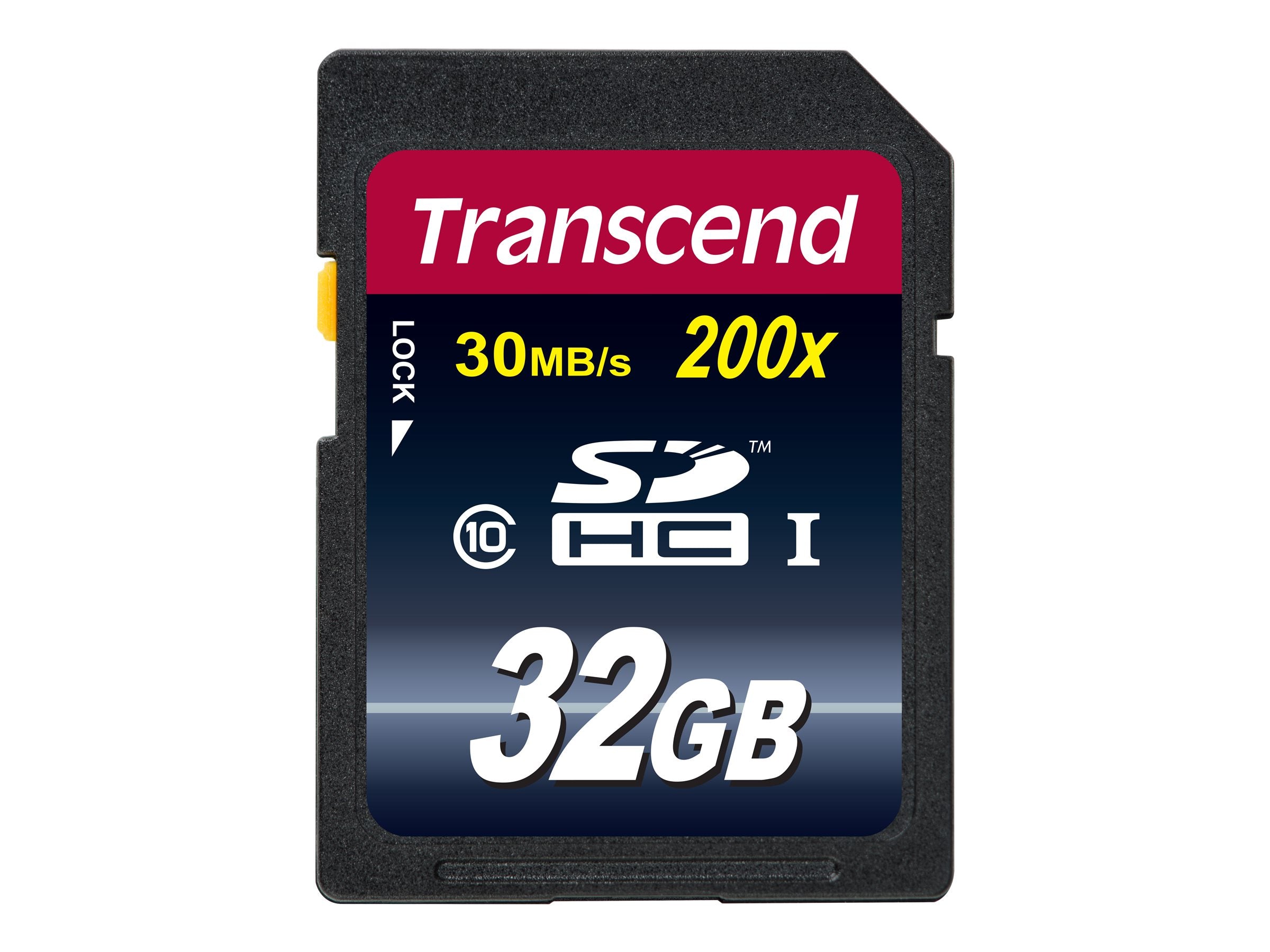 TRANSCEND Premium 32GB SDHC UHS-I Card Class10 30MB/s Vorderansicht