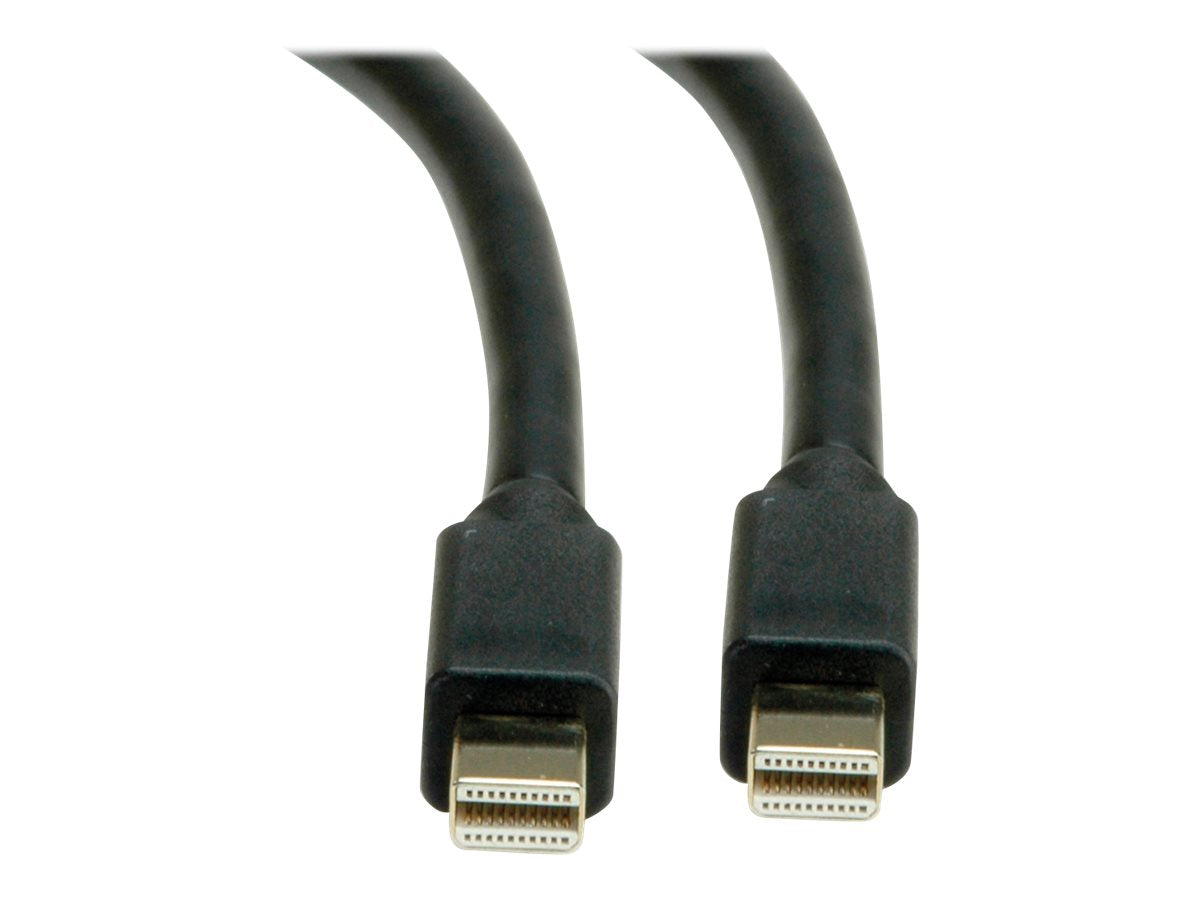 ROLINE Mini DisplayPort Kabel v1.4mDP - mDP ST - ST schwarz 1m Vorderansicht