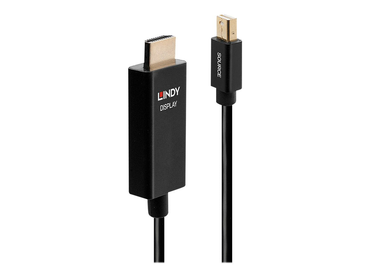 LINDY 1m Aktives Mini DisplayPort an HDMI Adapterkabel mit HDR - Vorderansicht