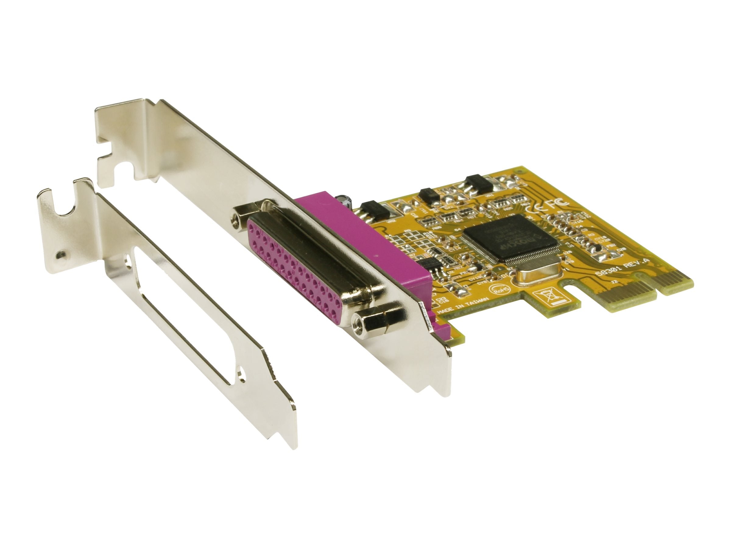 EXSYS EX-44001 PCIe x1 Parallelkarte Vorderansicht