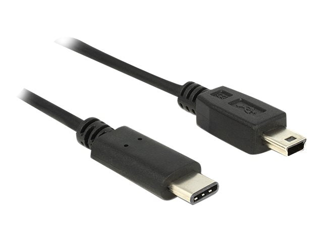 DELOCK Kabel USB Typ-C 2.0 Stecker > USB 2.0 Typ Mini-B Stecker 0,5 m schwarz - Vorderansicht