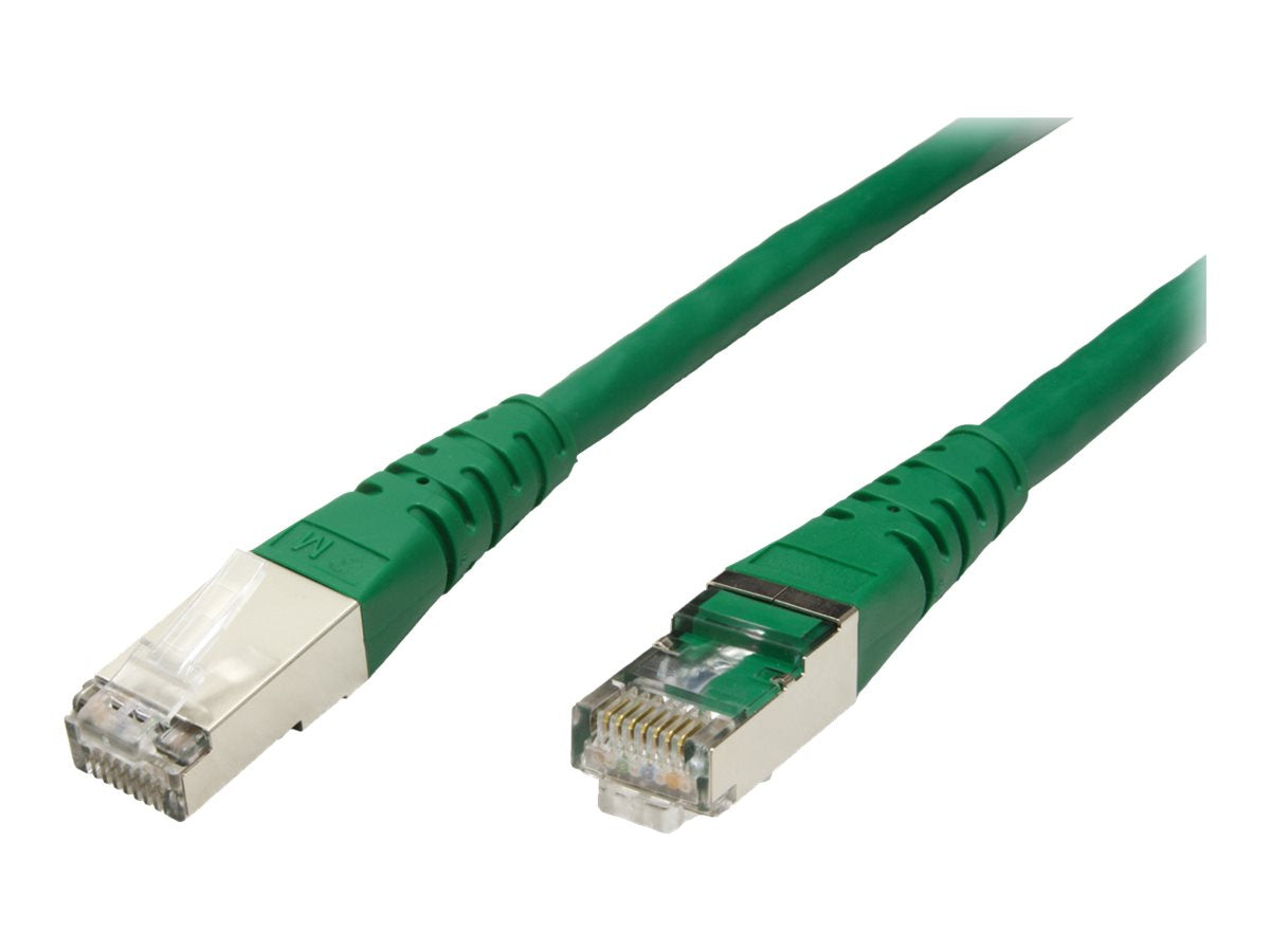 ROLINE Patchkabel Kat.6 Class E S/FTP PiMF grün 1m - Vorderansicht