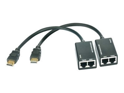 TECHLY HDMI Extender mit eingebautem Kabel 30m - Vorderansicht