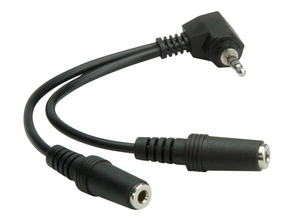 ROLINE 3,5mm Adapter 4polig Mikrofon+Lautsprecher schwarz 15cm - Verpackung