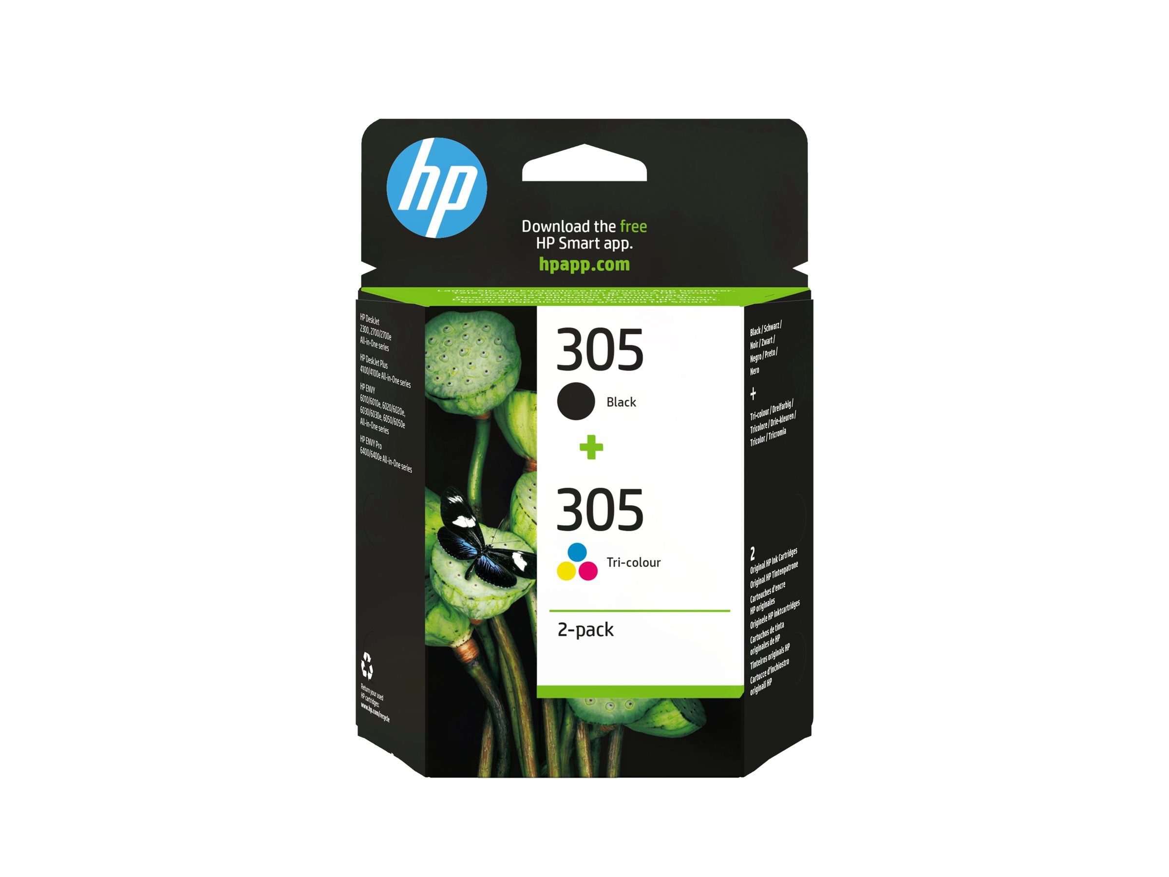 HP 305 2-Pack Tri-color/Black Original Ink Cartridge Detailansicht