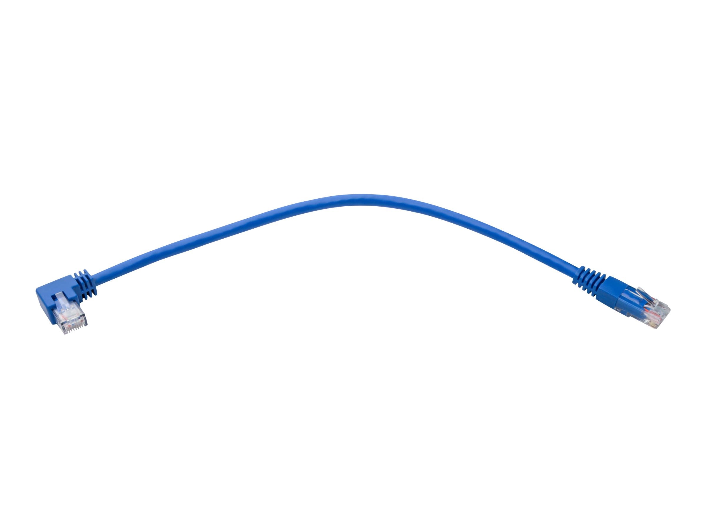 EATON TRIPPLITE Right-Angle Cat6 Gigabit Molded UTP Ethernet Cable RJ45 Right-Angle M to RJ45m Blue 1 ft. 0
