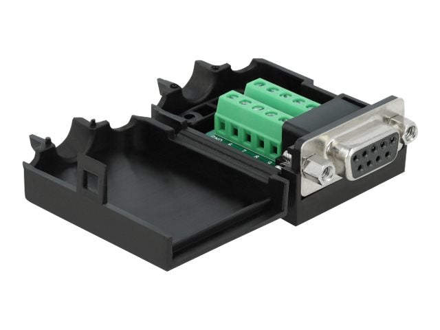 DELOCK Adapter Sub-D 9 Pin Buchse zu Terminalblock 10 Pin mit Gehäuse