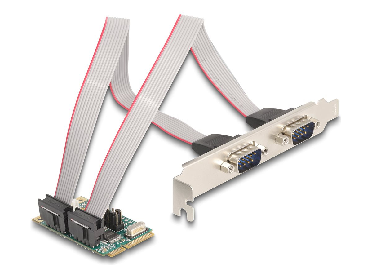 DELOCK Mini PCIe I/O PCIe full size 2 x Seriell RS-232 Adapter Vorderansicht