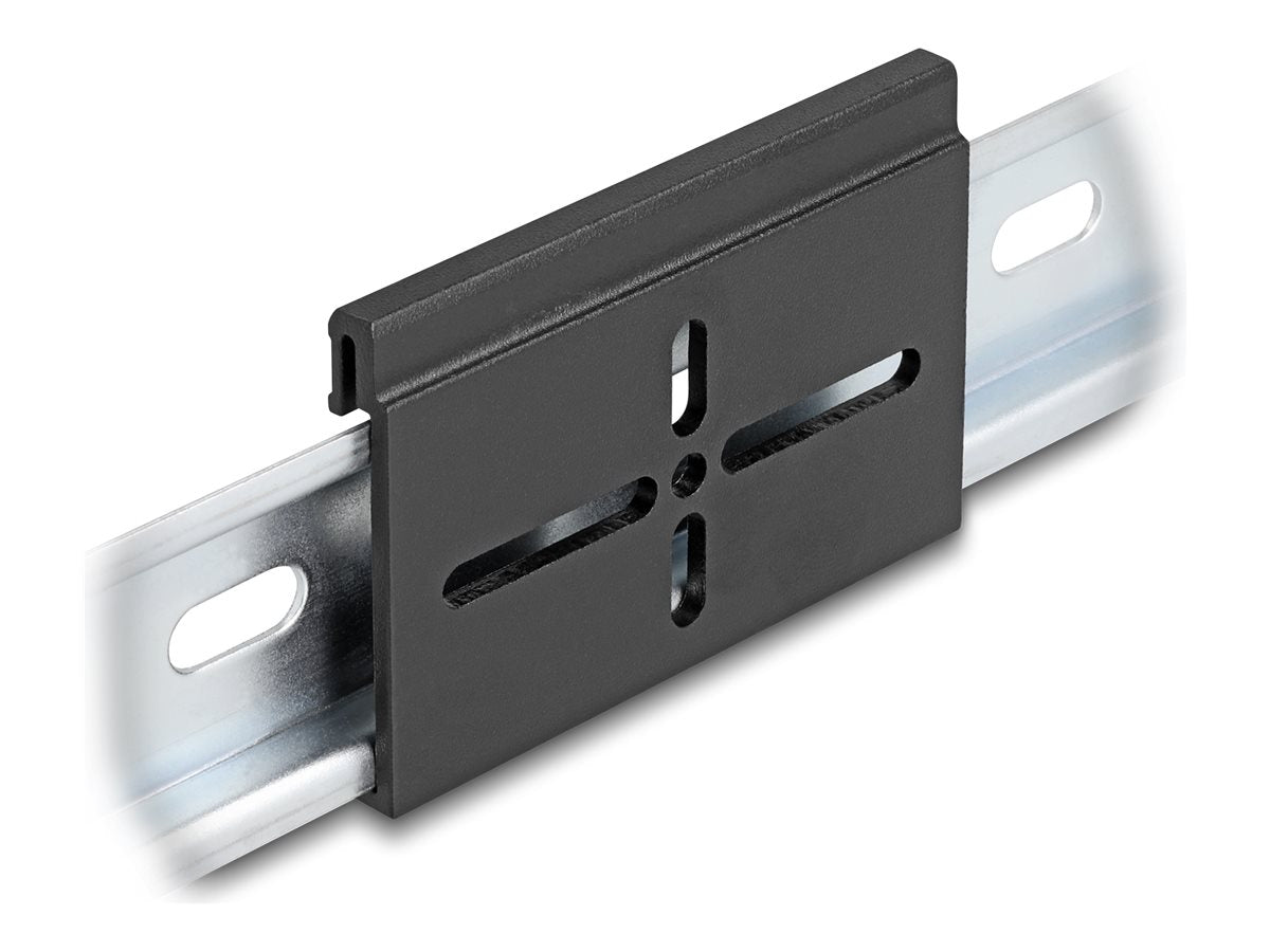 DELOCK Aluminium Montageclip für Hutschiene 70,0 x 47,8mm schwarz - Vorderansicht