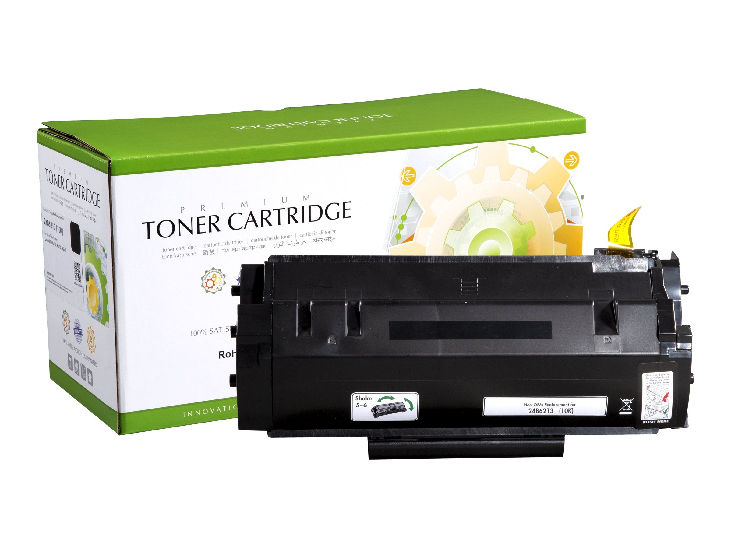 STATIC Tonerpatrone kompatibel mit Lexmark 24B6213 schwarz - Vorderansicht