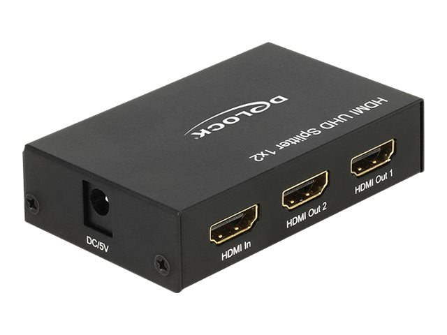 DELOCK Splitter HDMI in > 2 x HDMI out 4K UHD - Vorderansicht