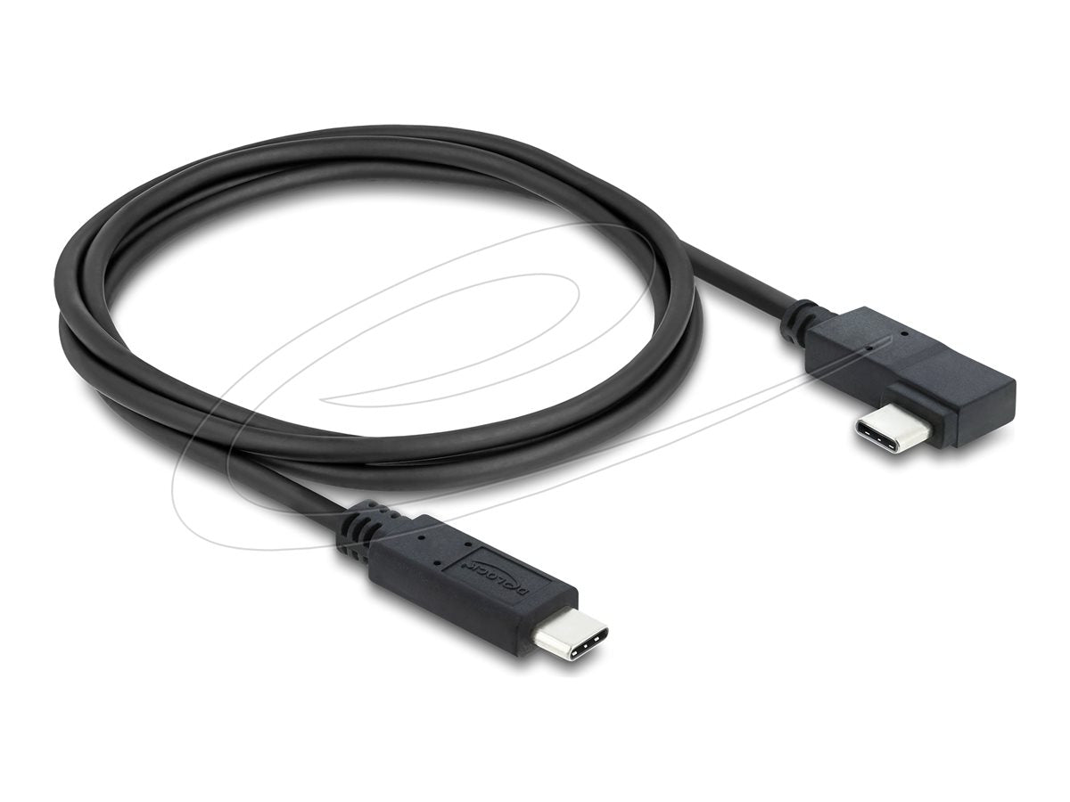 DELOCK Koaxiales USB 40 Gbps Kabel gewinkelt links / rechts USB PD 3.1 240 W 0,5m - Vorderansicht