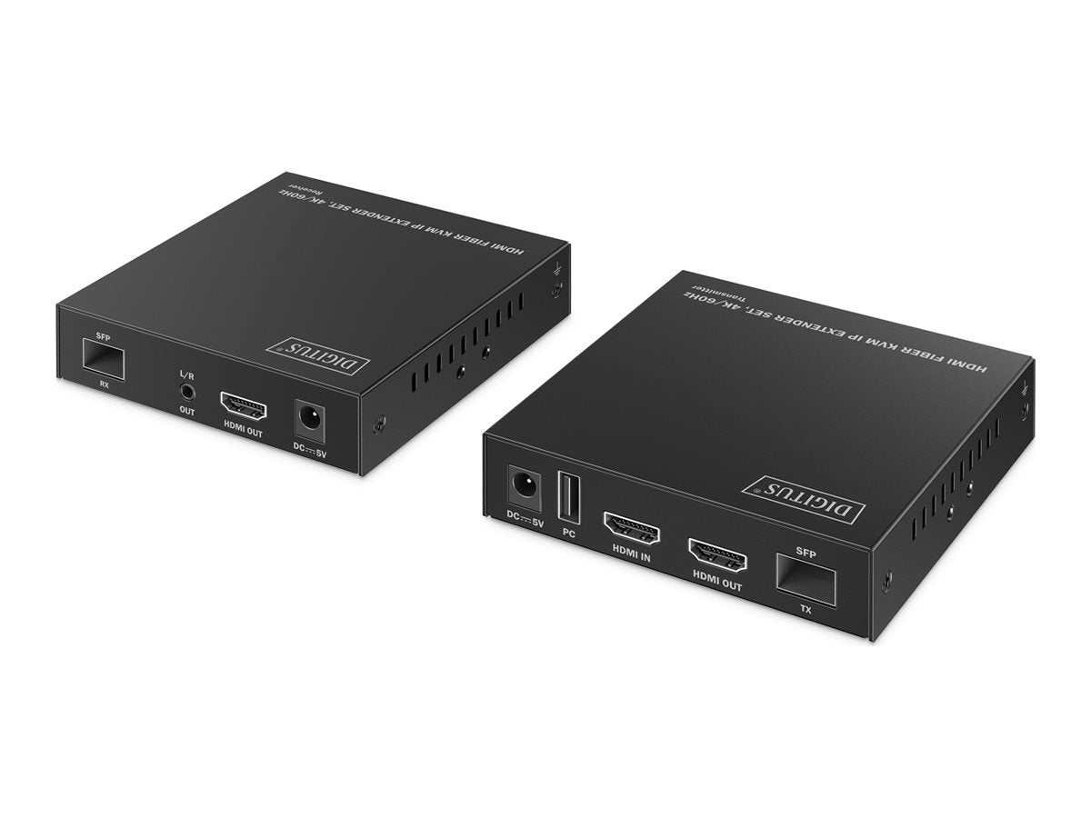 DIGITUS HDMI Fiber KVM Extender Set 4K/60Hz 40 km/300 m IP - Vorderansicht